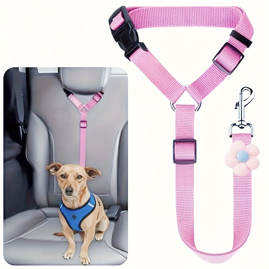 Pawzseek Adjustable Dog Car Seat Belt Harness - Durable and User-Friendly Pet Safety Accessory for Travel