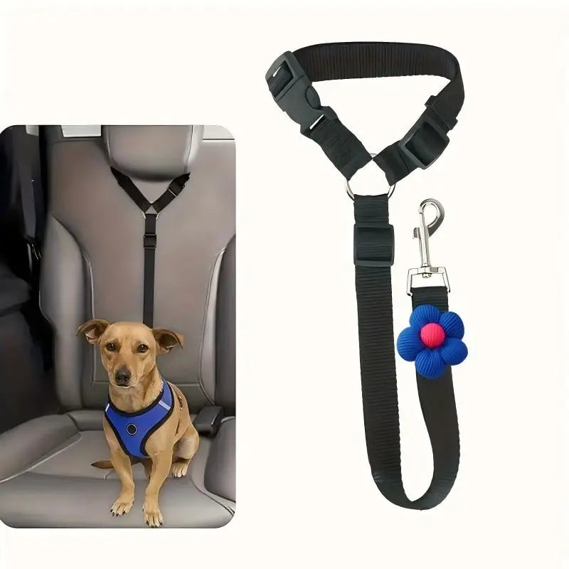 Pawzseek Adjustable Dog Car Seat Belt Harness - Durable and User-Friendly Pet Safety Accessory for Travel