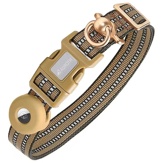 AUROTH Airtag Dog Holder Collar, Adjustable Air Tag Case Holder Dog Collar for Medium Large Dogs, Airtag Dog Collar Holder with Heavy Duty D Ring Tangle Free
