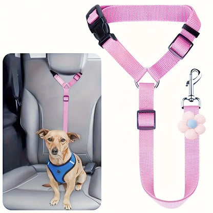 Pawzseek Adjustable Dog Car Seat Belt Harness - Durable and User-Friendly Pet Safety Accessory for Travel
