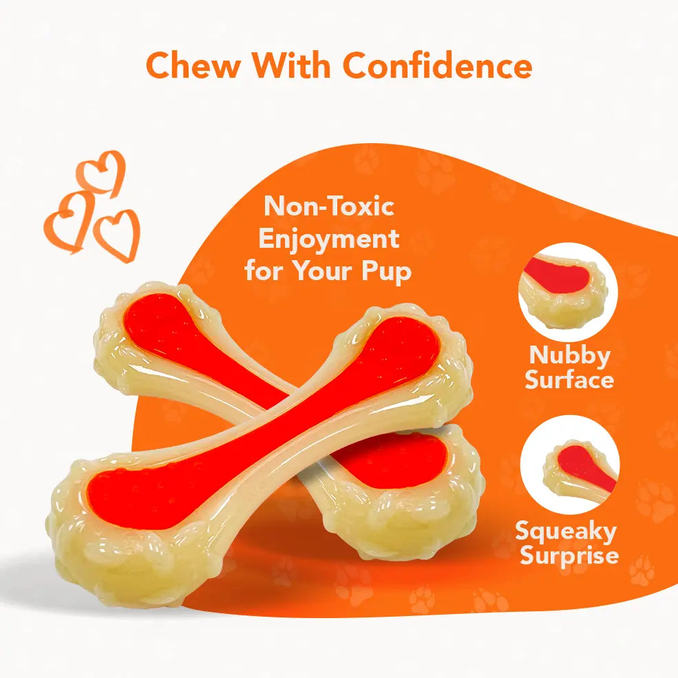 Rethink Pet Dental Bone Chew Toy, Bacon Scented for Dog Stimulation - Small, Durable Nylon Dog Toy for Dental Hygiene