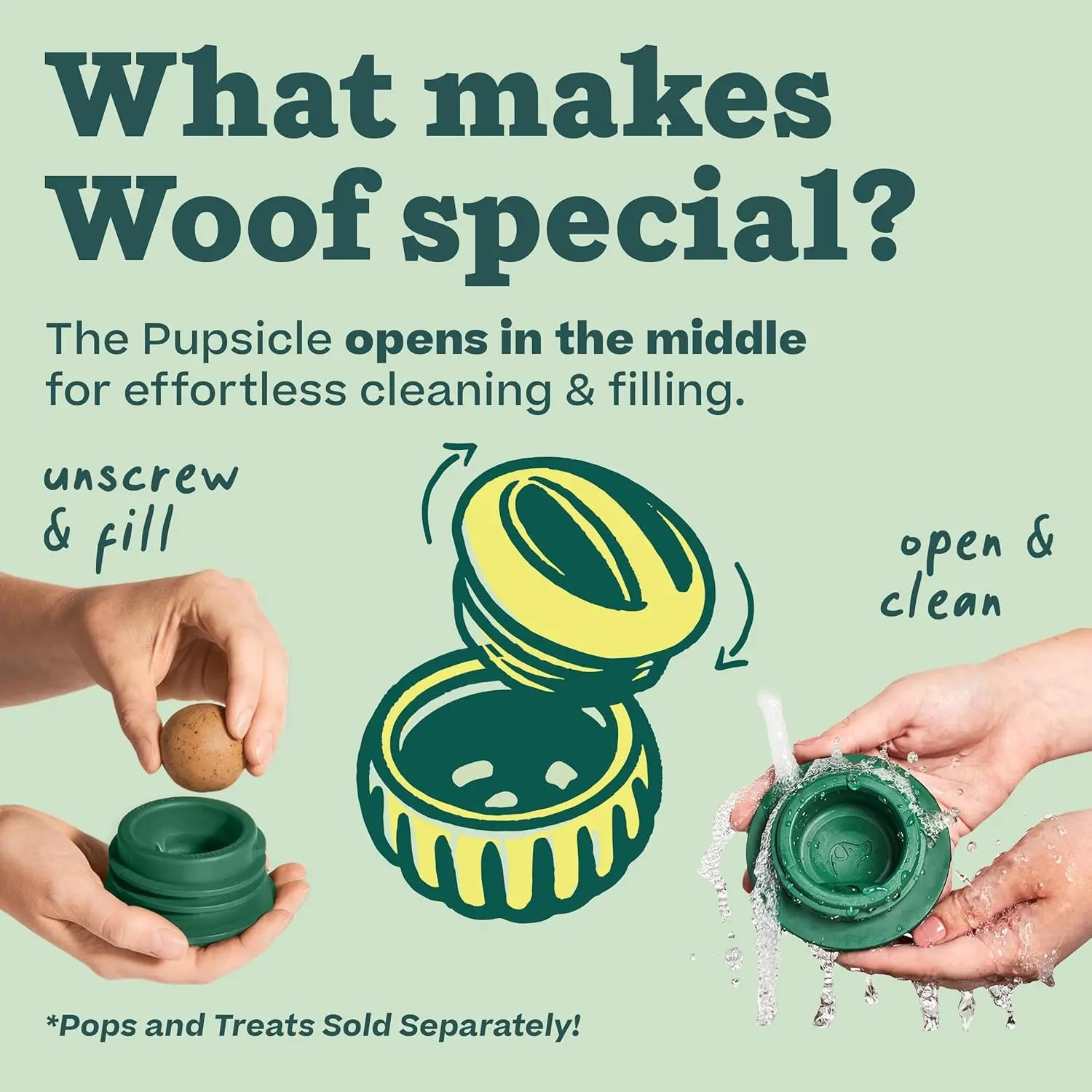 Pupsicle - Durable Interactive Dog Toy for Small Breeds (10-25 lbs) - Safe, Low-Mess Design to Engage and Entertain Your Dog