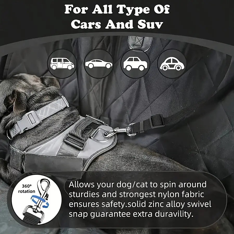 Pawzseek Adjustable Dog Car Seat Belt Harness - Durable and User-Friendly Pet Safety Accessory for Travel