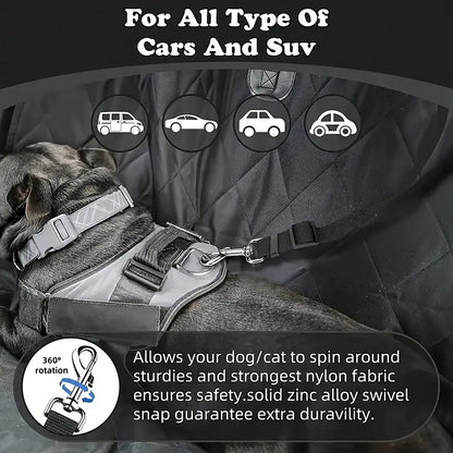 Pawzseek Adjustable Dog Car Seat Belt Harness - Durable and User-Friendly Pet Safety Accessory for Travel